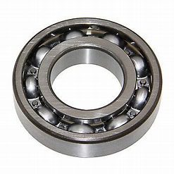 A ball bearing is shown with the outer ring missing.