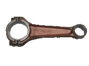 A wooden and metal connecting rod with a wrench.