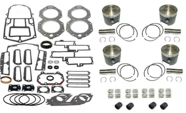 A set of pistons, rings and gaskets for the engine.