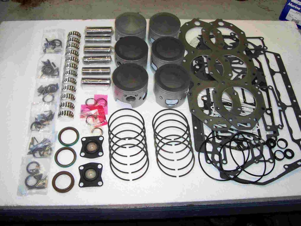 A table with many different parts and components