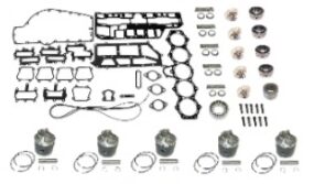 A set of parts that include the pistons, rings and gaskets.