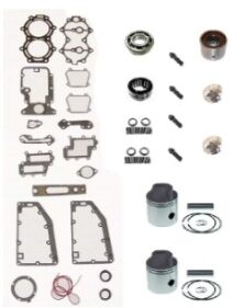 A variety of parts are shown for the engine.