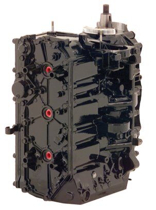 A black engine block with red and white buttons.