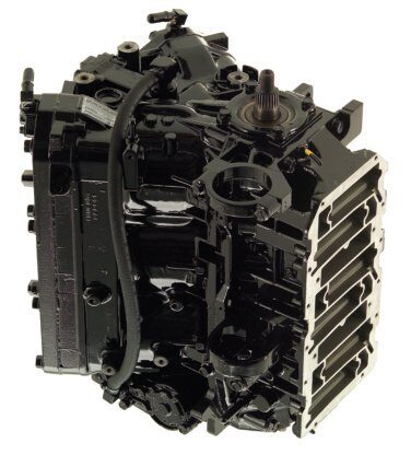 A black engine with many parts on it